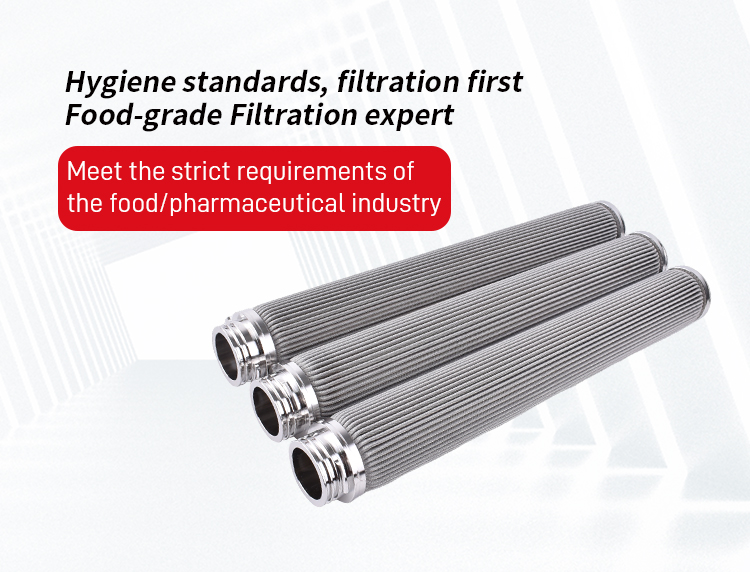 Stainless steel pleated mesh filter element