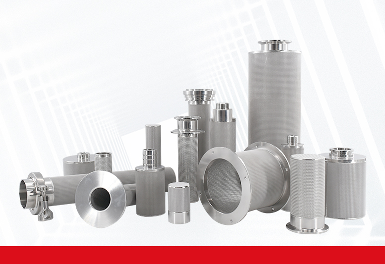 Stainless steel composite mesh filter element